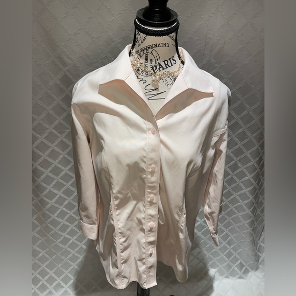 Chico's Tops - Chico’s Women's Petal Pink Button-Up 3 Quarter Sleeve Shirt Size 2